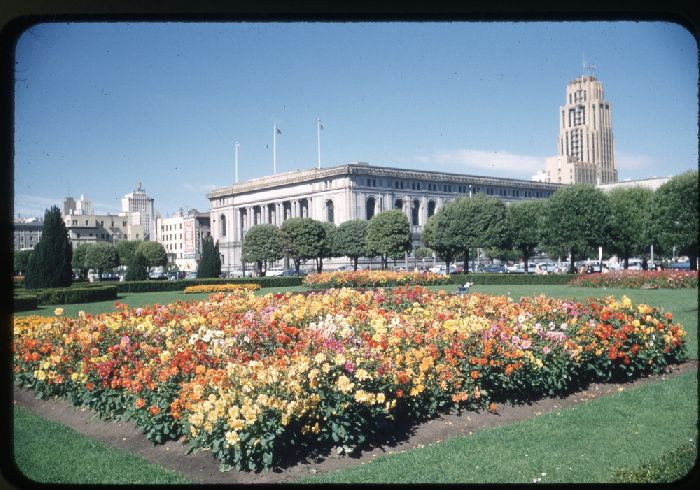 Main Library from across Civic Center, 1950